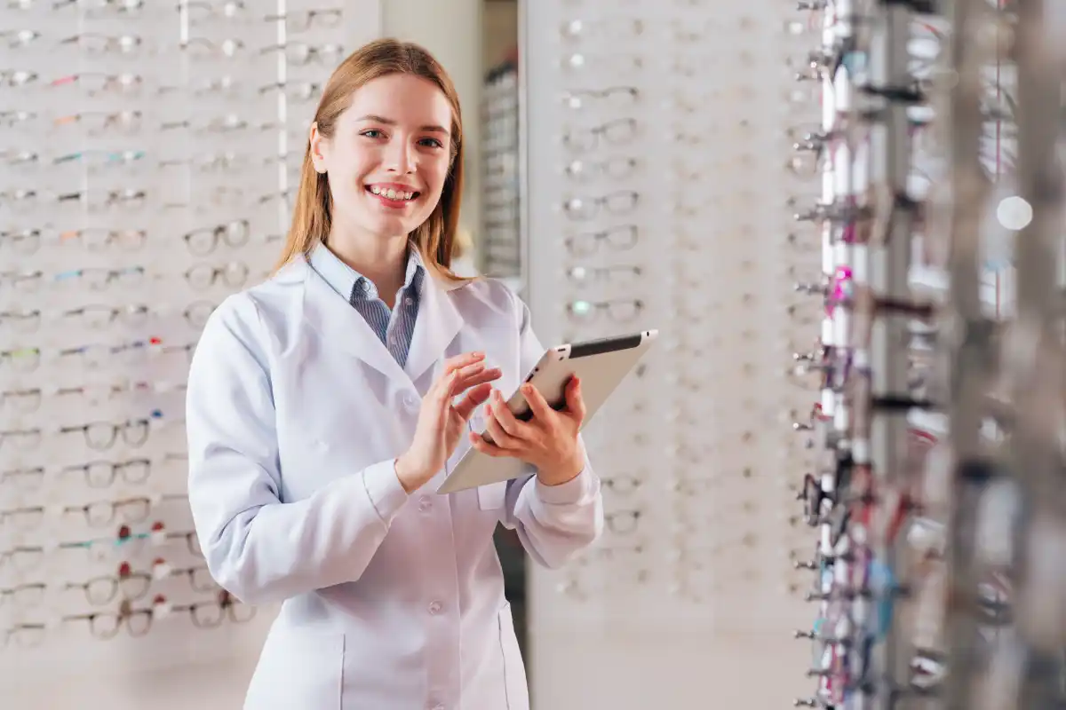 optometrystka w trakcie pracy